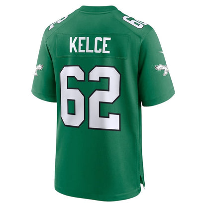 Jason Kelce 62 Philadelphia Eagles Alternate Game YOUTH Jersey - Kelly Green