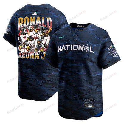 Ronald Acuña Jr. 13 Atlanta Braves Signed Posture 2023 All-Star Game Limited Player Men Jersey - Royal