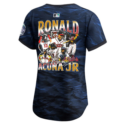 Ronald Acuña Jr. 13 Atlanta Braves Signed Posture 2023 All-Star Game Limited Player Women Jersey - Royal