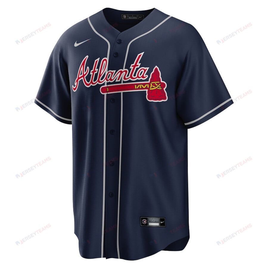 Ronald Acuña Jr. 13 Atlanta Braves Signed MVP 2023 Alternate Player Men Jersey - Navy