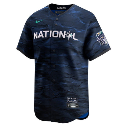 Ronald Acuña Jr. 13 Atlanta Braves Signed Gum 2023 All-Star Game Limited Player Men Jersey - Royal