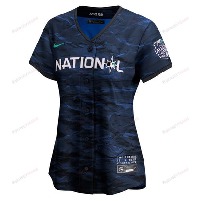 Ronald Acuña Jr. 13 Atlanta Braves Signed Gum 2023 All-Star Game Limited Player Women Jersey - Royal