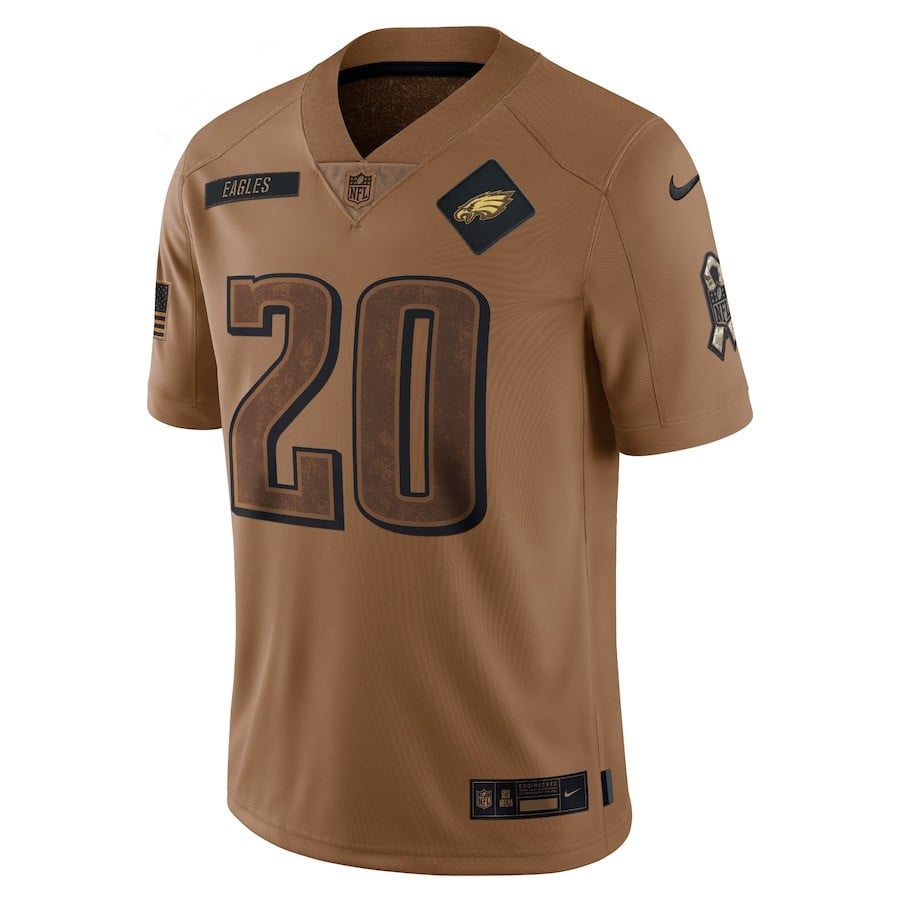 Brian Dawkins 20 Philadelphia Eagles 2023 Salute To Service Limited Jersey - Brown