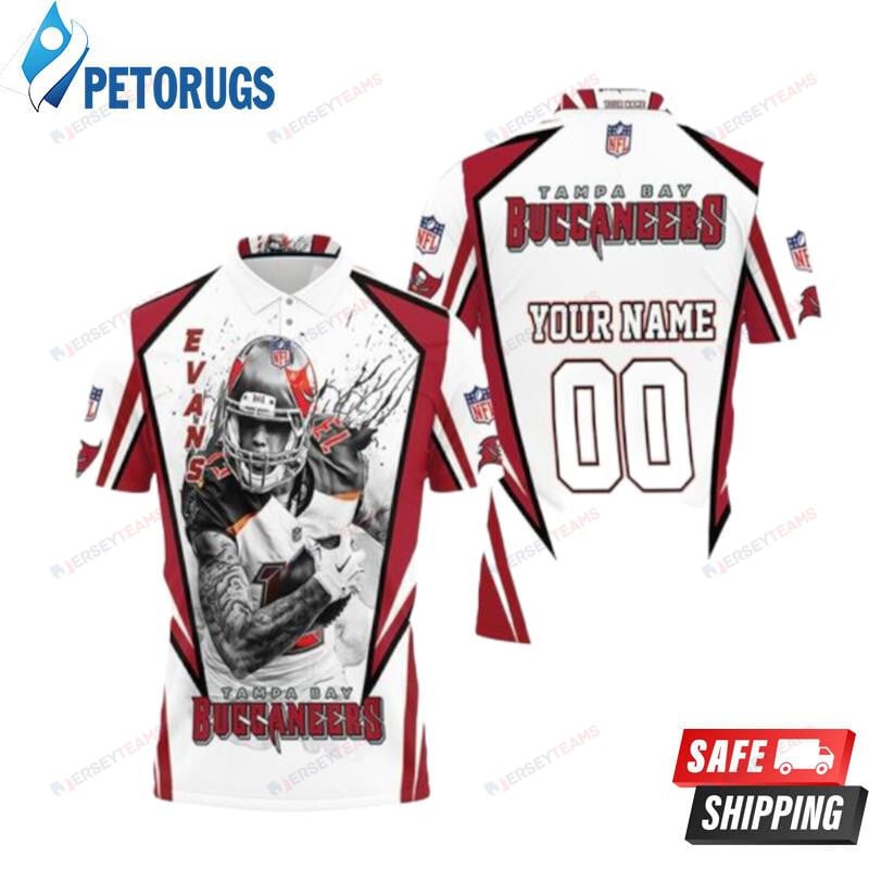 Mike Evans 13 Tampa Bay Buccaneers Custom Name & Number Printed Polo Shirt