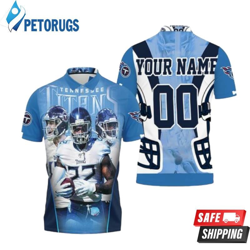 Team Tennessee Titans Afc South Champions Super Bowl 2021 Custom Name & Number Printed Polo Shirt
