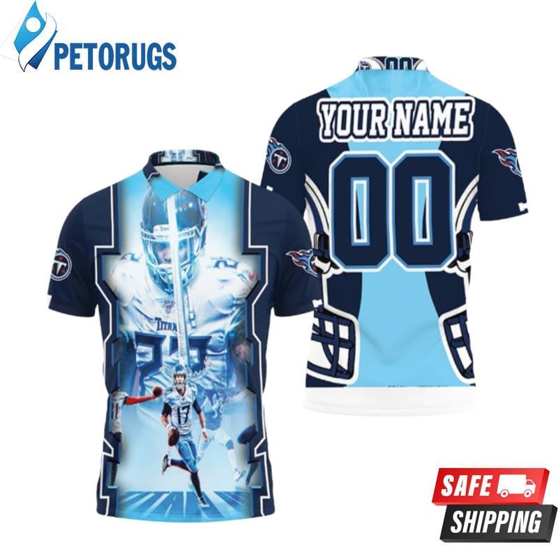 Ryan Tannehill 17 Tennessee Titans Afc South Champions Super Bowl 2021 Custom Name & Number Printed Polo Shirt