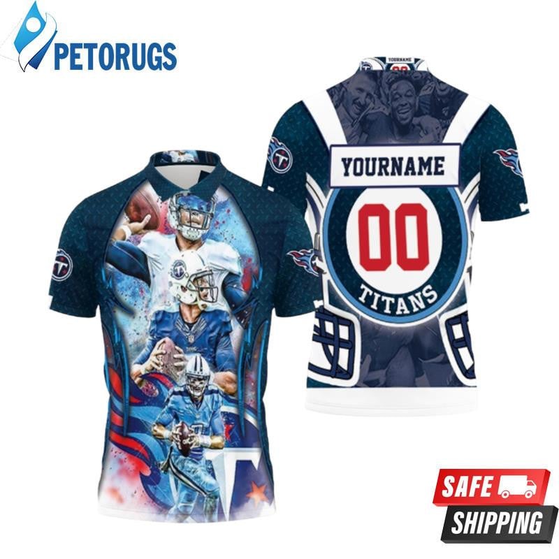 Afc South Division Champions Tennessee Titans Super Bowl 2021 Custom Name & Number Printed Polo Shirt