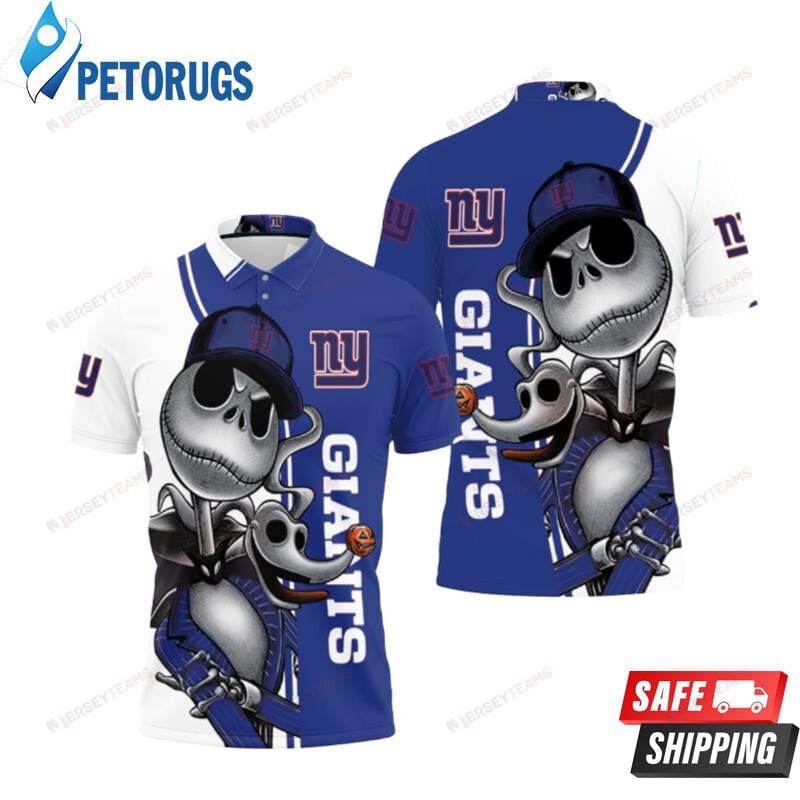 New York Giants Jack Skellington And Zero Printed Polo Shirt