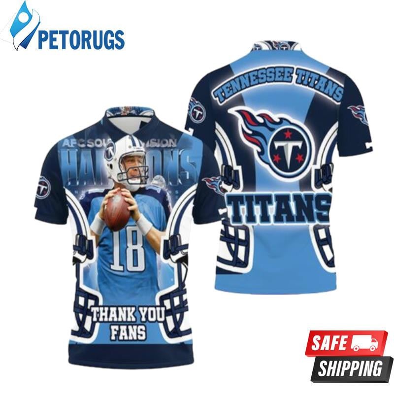 Josh Stewart 18 Tennessee Titans Afc South Division Champions Super Bowl 2021 Printed Polo Shirt