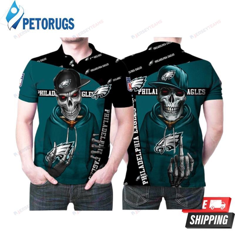 Philadelphia Eagles Hip Hop Skull Printed Polo Shirt
