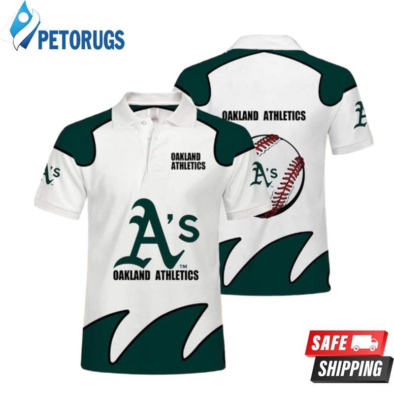 Oakland Athletics Green And White Printed Polo Shirt