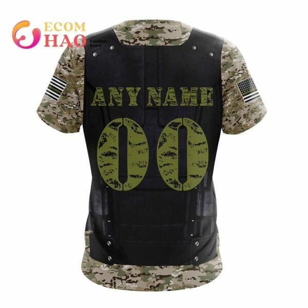 Tampa Bay Buccaneers Punisher Skull Custom Name Number T-shirt - Camo