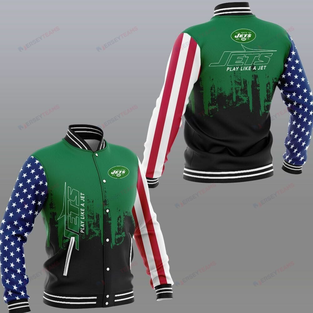 New York Jets Green Black - AOP Varsity Jacket - All-Over-Printed Jacket