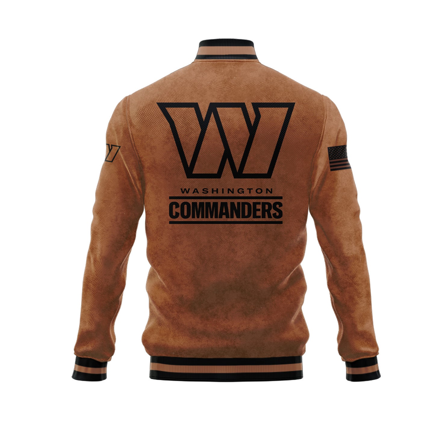 Washington Commanders 2023 Salute To Service Club Baseball Jacket Varsity Jacket - Brown - All-Over-Printed Jacket