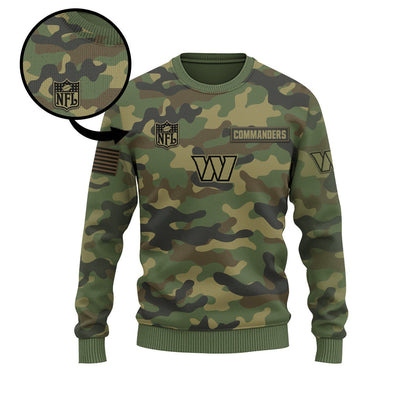 Washington Commanders Camo Salute To Service Sweater Printed - Camo