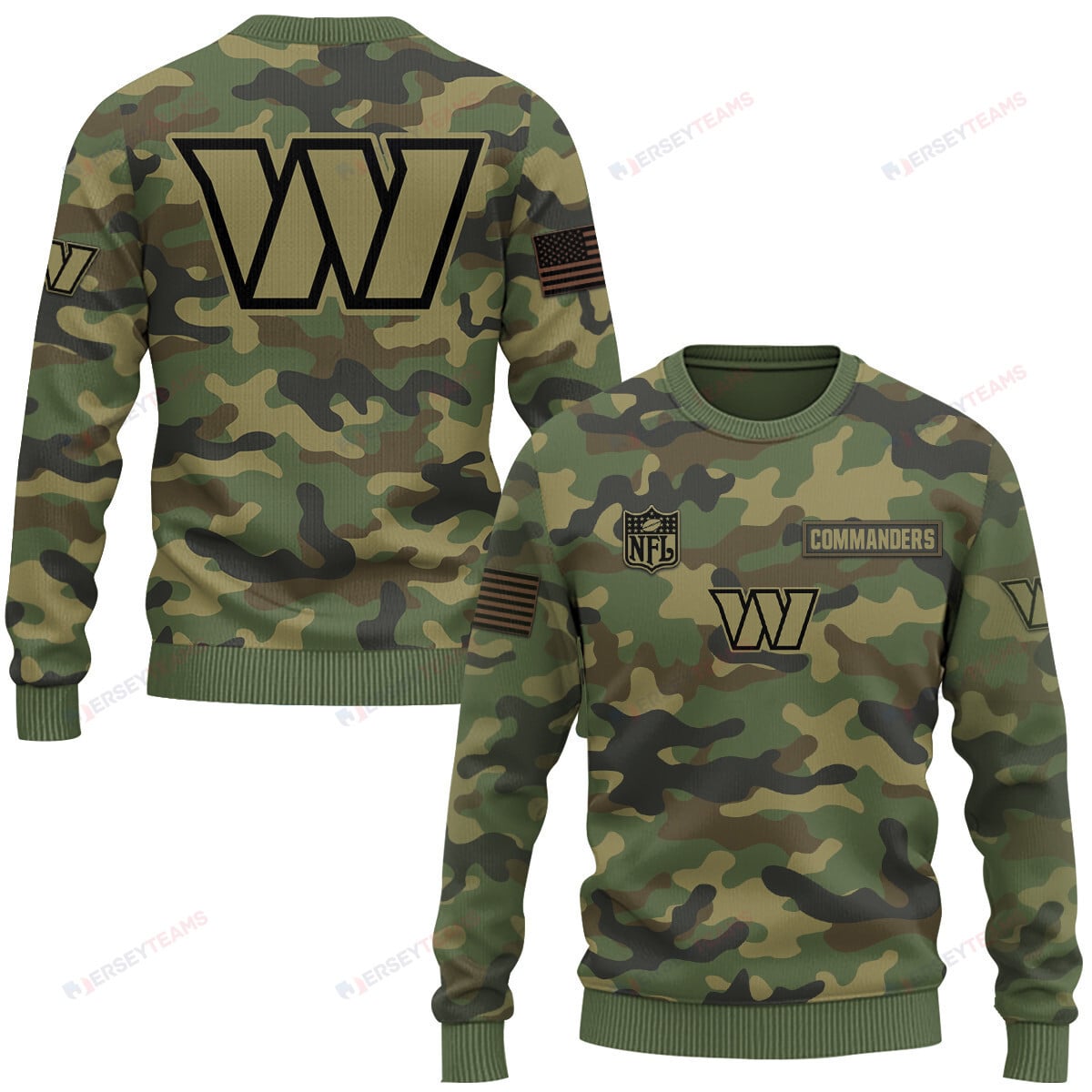 Washington Commanders Camo Salute To Service Sweater Printed - Camo