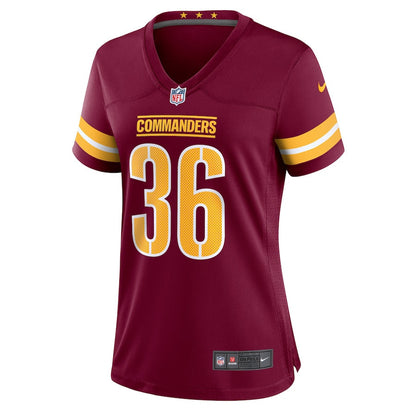 Danny Johnson 36 Washington Commanders Women Game Jersey - Burgundy