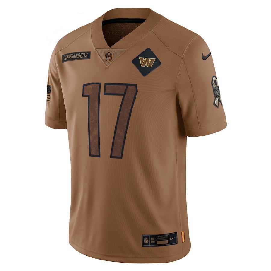 Terry McLaurin 17 Washington Commanders 2023 Salute To Service Men Limited Jersey - Brown