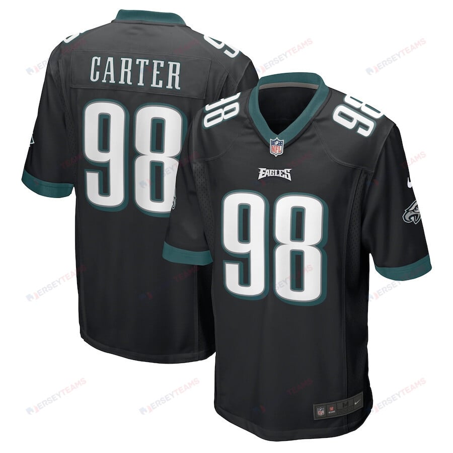 Jalen Carter 98 Philadelphia Eagles Men Alternate Team Game Jersey - Black