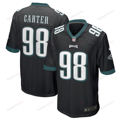 Jalen Carter 98 Philadelphia Eagles Men Alternate Team Game Jersey - Black