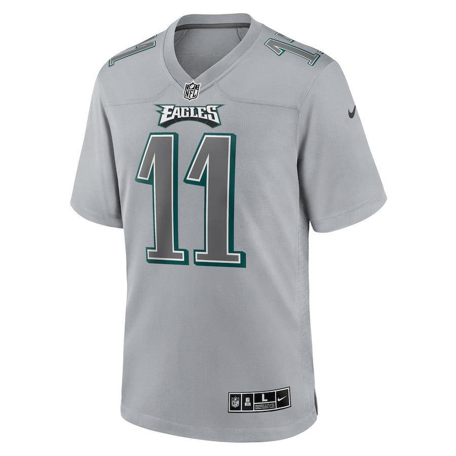 A.J. Brown 11 Philadelphia Eagles Men Atmosphere Fashion Game Jersey - Gray