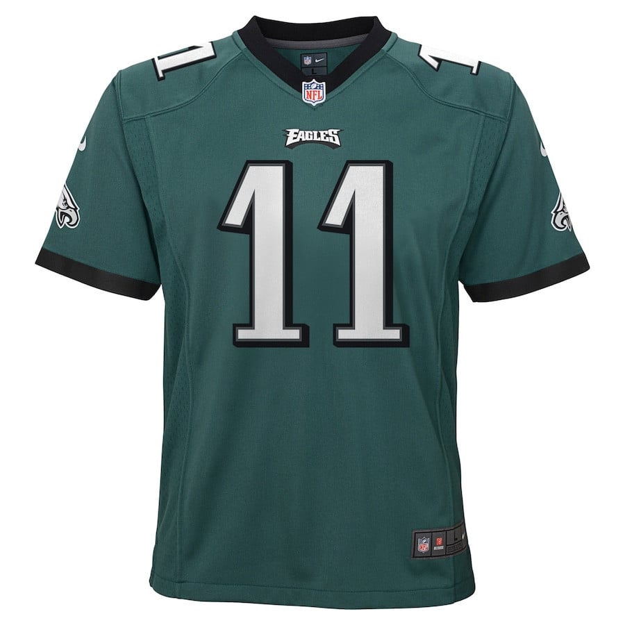 A.J. Brown 11 Philadelphia Eagles YOUTH Game Jersey - Green