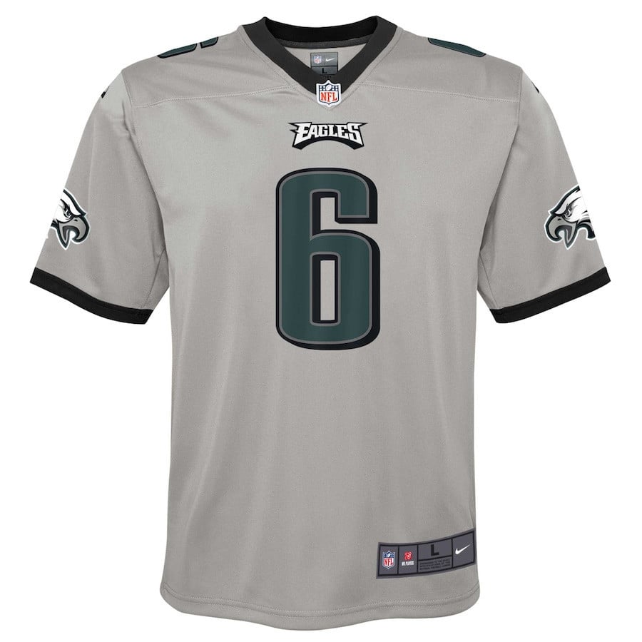 DeVonta Smith 6 Philadelphia Eagles YOUTH Inverted Game Jersey - Silver