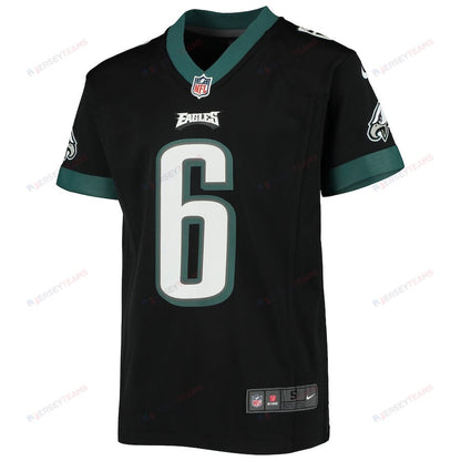 DeVonta Smith 6 Philadelphia Eagles YOUTH Game Jersey - Black