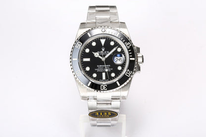 Black & Stainless Steel Sub 41MM Watch
