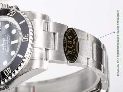 Black & Stainless Steel Sub 41MM Watch