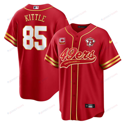 George Kittle 85 San Francisco 49ers Baseball Men Jersey - Red