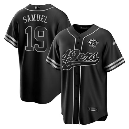 Deebo Samuel 19 San Francisco 49ers Baseball Men Jersey - Black Silver