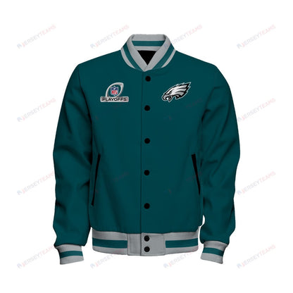 Philadelphia Eagles Fly Eagles Fly 2023 NFL Playoffs Baseball Jacket - Midnight Green - All-Over-Printed Jacket