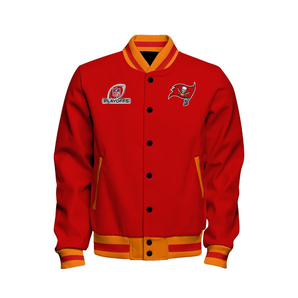 Tampa Bay Buccaneers 2023 Playoffs Iconic Baseball Jacket - Red - All-Over-Printed Jacket