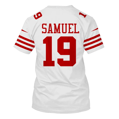 Deebo Samuel 19 San Francisco 49ers All Over Print T-shirt - White