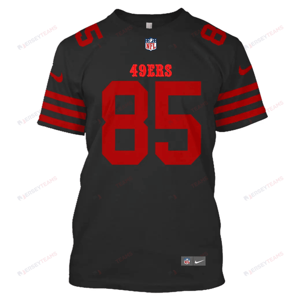 George Kittle 85 San Francisco 49ers All Over Print T-shirt - Black