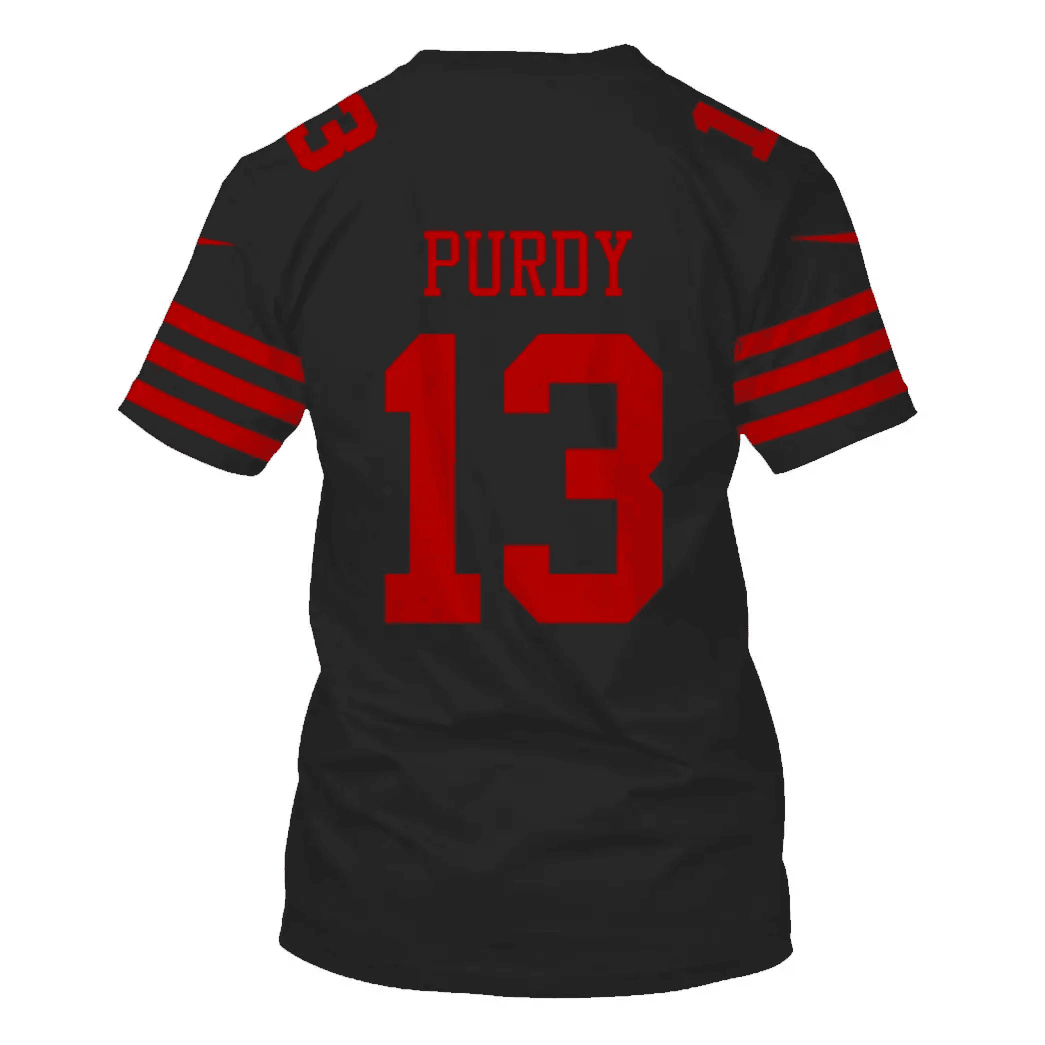 Brock Purdy 13 San Francisco 49ers All Over Print T-shirt - Black