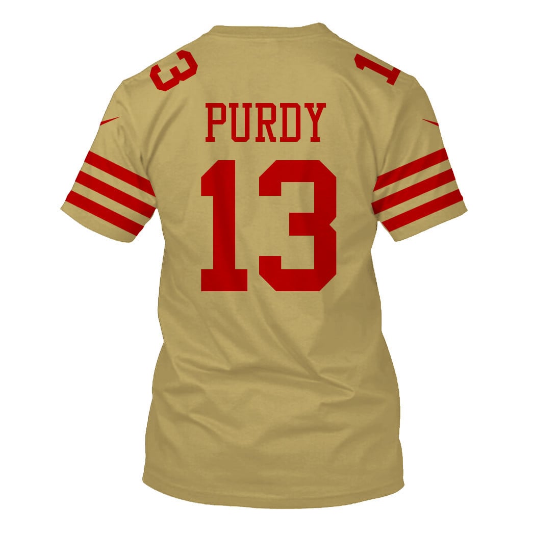 Brock Purdy 13 San Francisco 49ers Super Bowl LVIII All Over Print T-shirt - Gold
