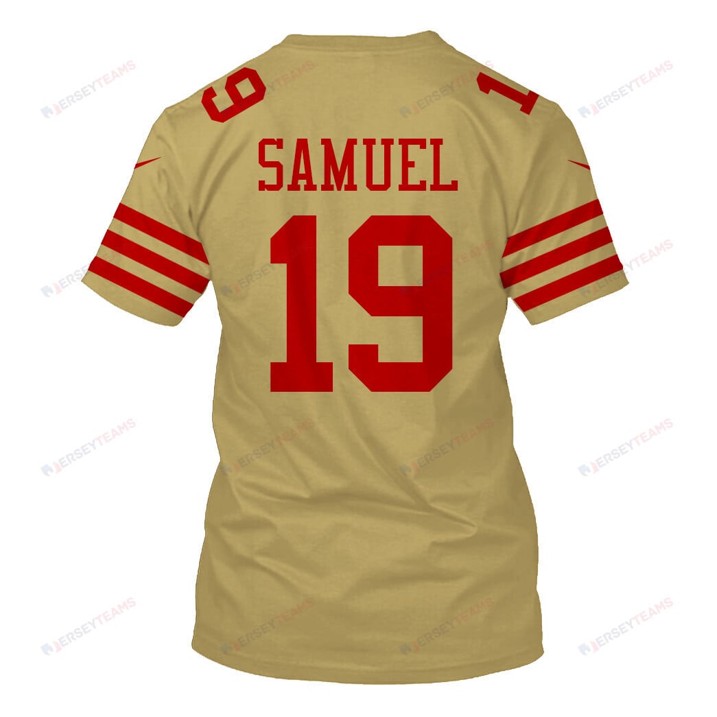 Deebo Samuel 19 San Francisco 49ers Super Bowl LVIII All Over Print T-shirt - Gold