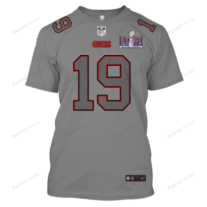 Deebo Samuel 19 San Francisco 49ers Super Bowl LVIII All Over Print T-shirt - Gray