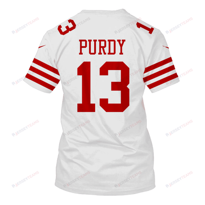 Brock Purdy 13 San Francisco 49ers Super Bowl LVIII All Over Print T-shirt - White