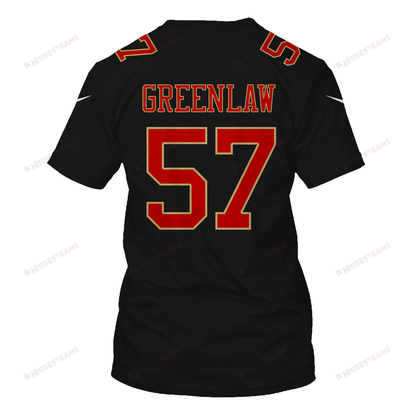 Dre Greenlaw 57 San Francisco 49ers Super Bowl LVIII All Over Print T-shirt - Black