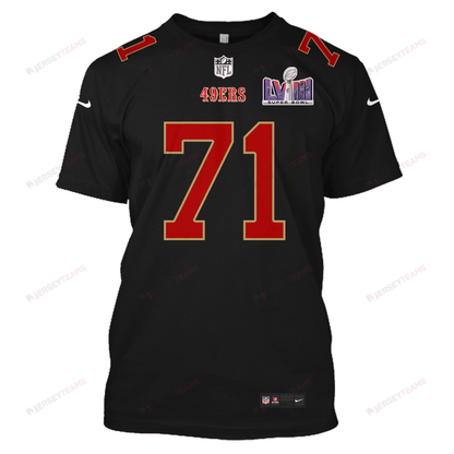 Trent Williams 71 San Francisco 49ers Super Bowl LVIII All Over Print T-shirt - Black