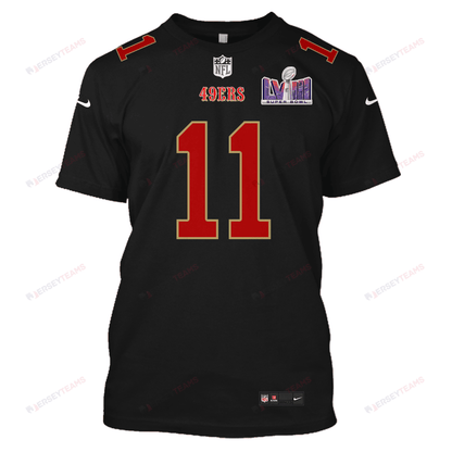 Brandon Aiyuk 11 San Francisco 49ers Super Bowl LVIII All Over Print T-shirt - Black