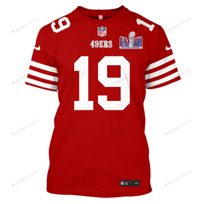 Deebo Samuel 19 San Francisco 49ers Super Bowl LVIII All Over Print T-shirt - Scarlet