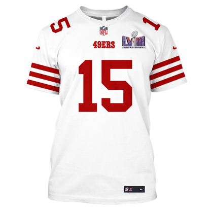 Jauan Jennings 15 San Francisco 49ers Super Bowl LVIII All Over Print T-shirt - White