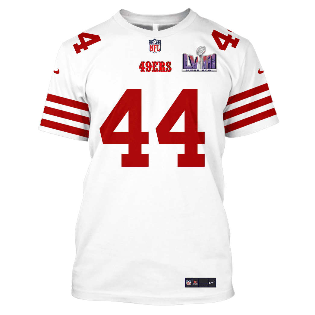 Kyle Juszczyk 44 San Francisco 49ers Super Bowl LVIII All Over Print T-shirt - White