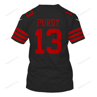 Brock Purdy 13 San Francisco 49ers Super Bowl LVIII All Over Print T-shirt - Black