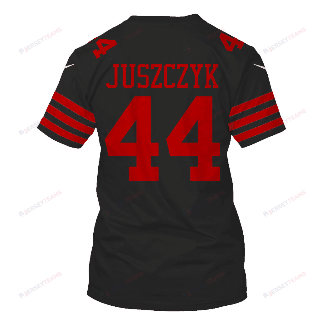 Kyle Juszczyk 44 San Francisco 49ers Super Bowl LVIII All Over Print T-shirt - Black