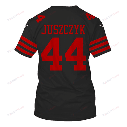 Kyle Juszczyk 44 San Francisco 49ers Super Bowl LVIII All Over Print T-shirt - Black